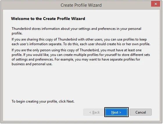A new wizard will appear on the screen
