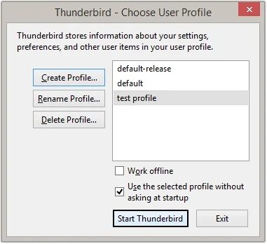 Click on start Thunderbird