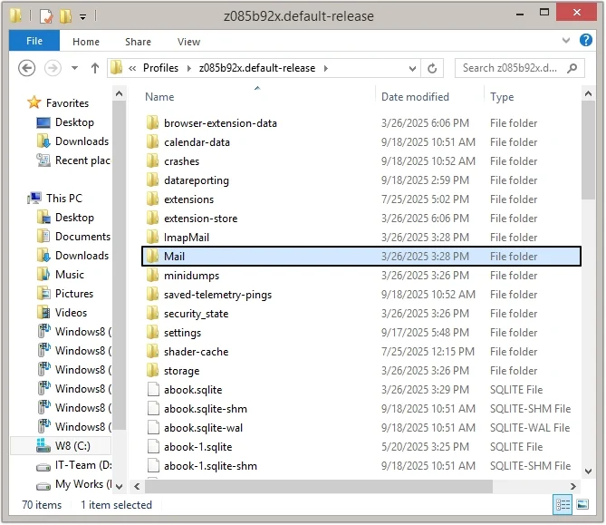 Double click on the mail folder